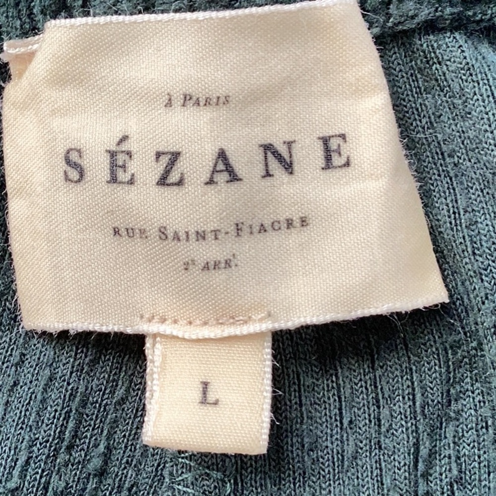 Sezane Dark Green Cropped Corduroy Pants - Picture 5 of 7
